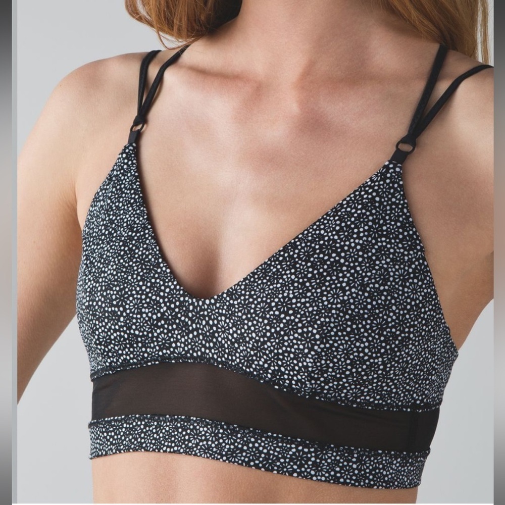 Lululemon Go With The Flow Top Freckle Flower Black White / Black